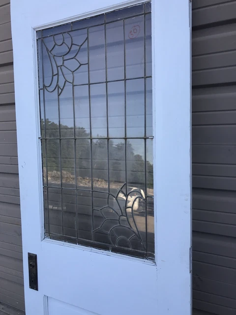 An 605 Antique Eastlake leaded glass entrance door 31.75 x 78.5 X1 3/8 9
