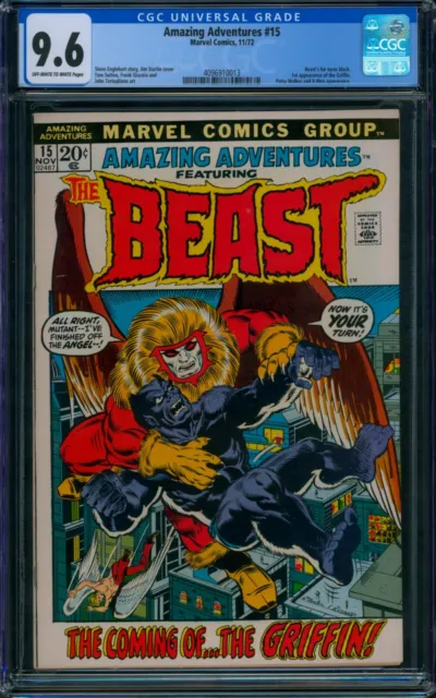 AMAZING ADVENTURES #15 ⭐ CGC 9.6 ⭐ 1st Griffin + Black Fur Beast! Marvel 1972