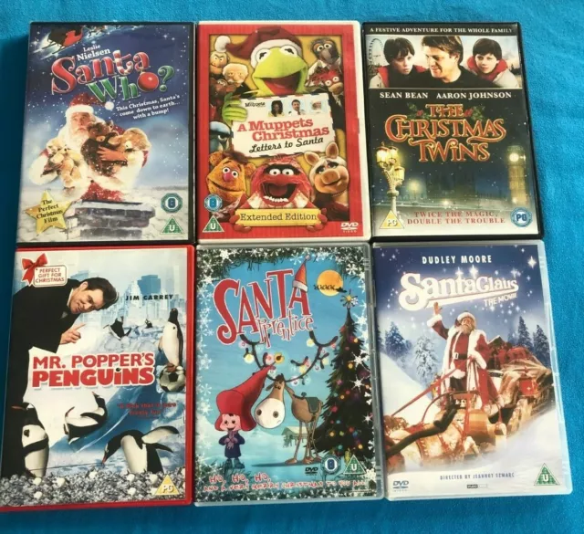 Job Lot Christmas DVD Films - Santa Claus-Muppets-Penguins. 6 DVD's. FREE P+P.