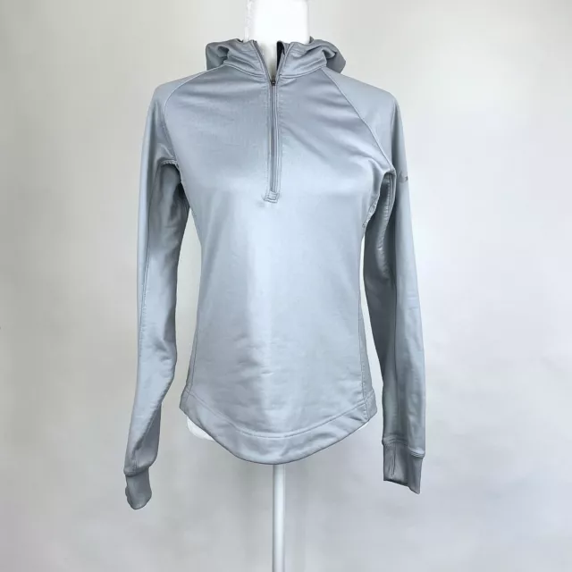 Nike Running Jacket Women's Small Gray Full Zip Hoodie Dri-Fit Stretch  Active