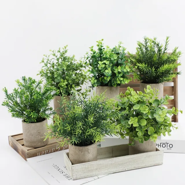 Bonsaï artificiel en pots gris ensemble de plantes décoratives bureau ou pour