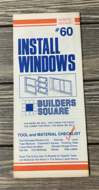 Vintage Builders Square How To Booklet #60 Install Windows Brochure Pamphlet
