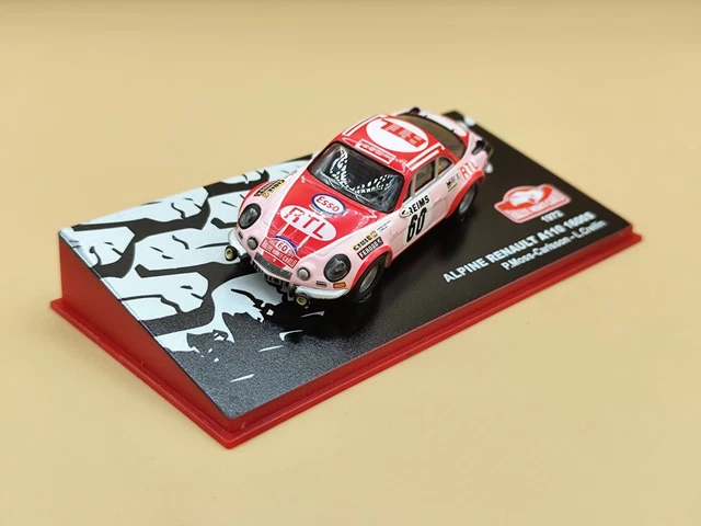Miniature Alpine A110 1600S Rallye Monte Carlo 1972, Pilote Claudine Trautmann, échelle 1:43, Décalcomanies Virate - Neuf