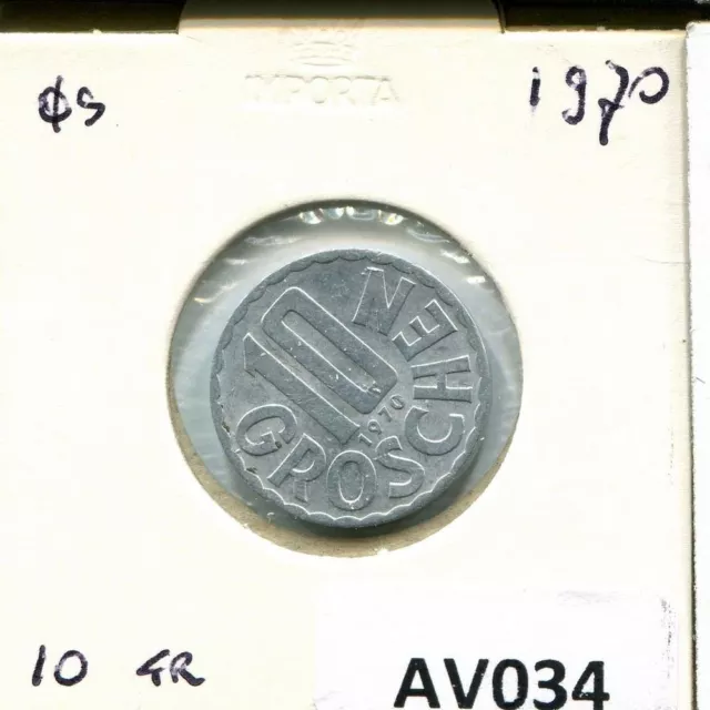 10 GROSCHEN 1970 AUSTRIA Coin #AV034C