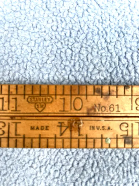 STANLEY No. 61 24" Boxwood Folding Ruler. Brass Bound Sweetheart. Tight ruler