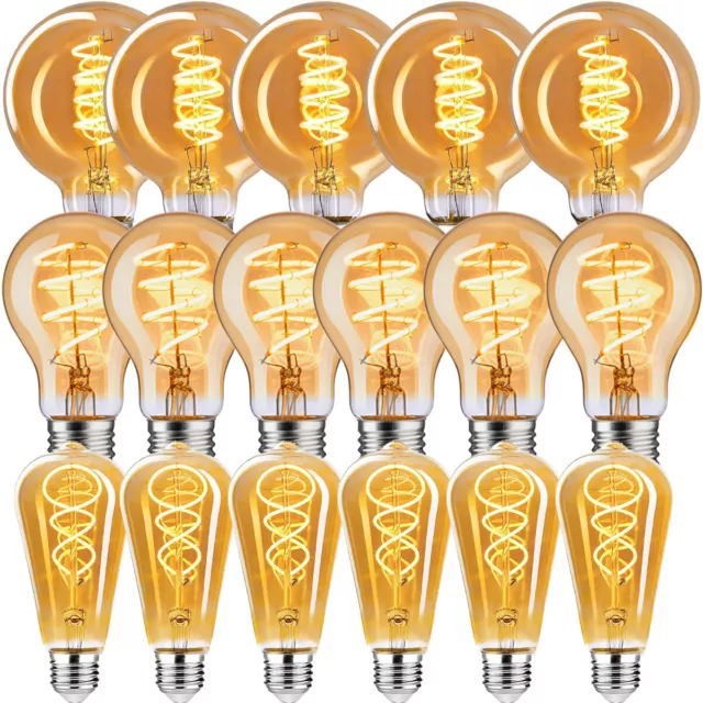 LED E27 Glühbirne Vintage Edison Filament 4W Retro Leuchtmittel Bulbs Glühbirne