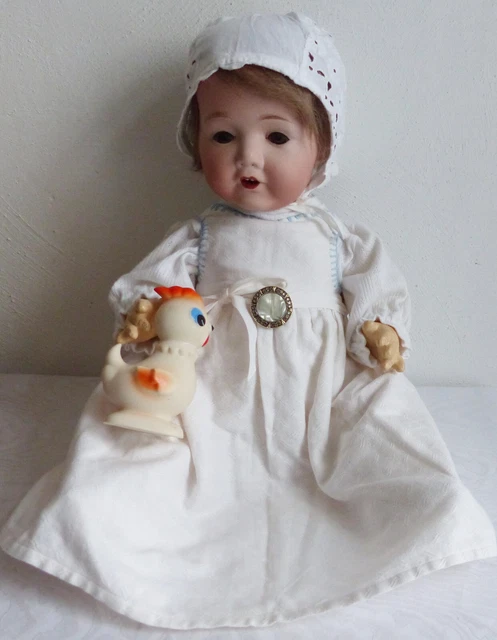 ALTE PUPPE MIT Porzellankopf Biskuit stämmige Ausführung originale ...