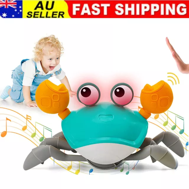 Electric Sensing Crawling Crab, Tummy Time Baby Toys, Interactive Walking Toys