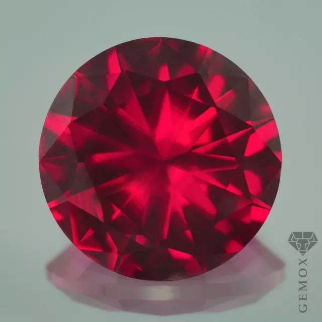 Ruby Loose Gemstone Genuine Lab-Grown Faceted Round Cut Raspberry Red Stone EU