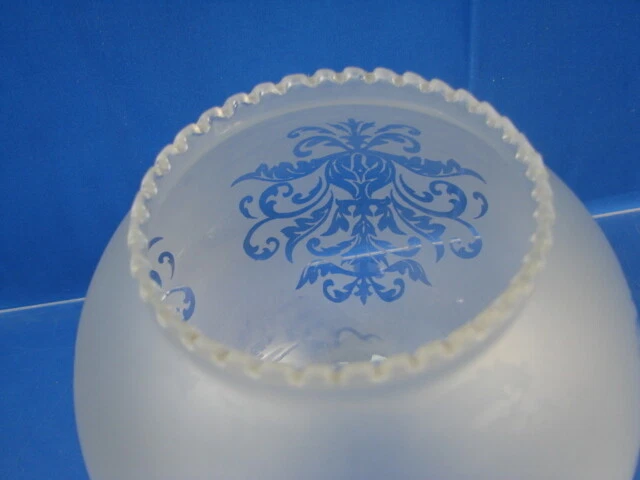7" Venicia Satin Etched Ball Glass Lamp Light Shade Floral Scene 2 3/4" Fitter 3