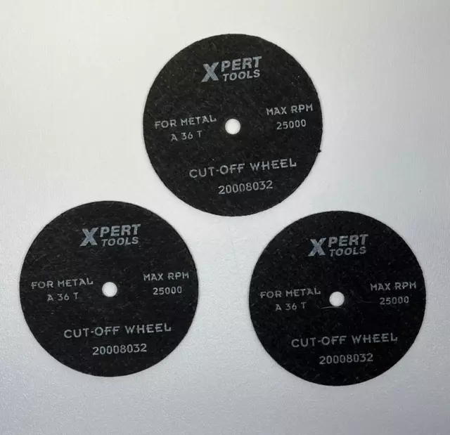 Lot of 3 Xpert Tools 3inch 75mm A36T For Metal Cut Off Wheel High Speed Cutting