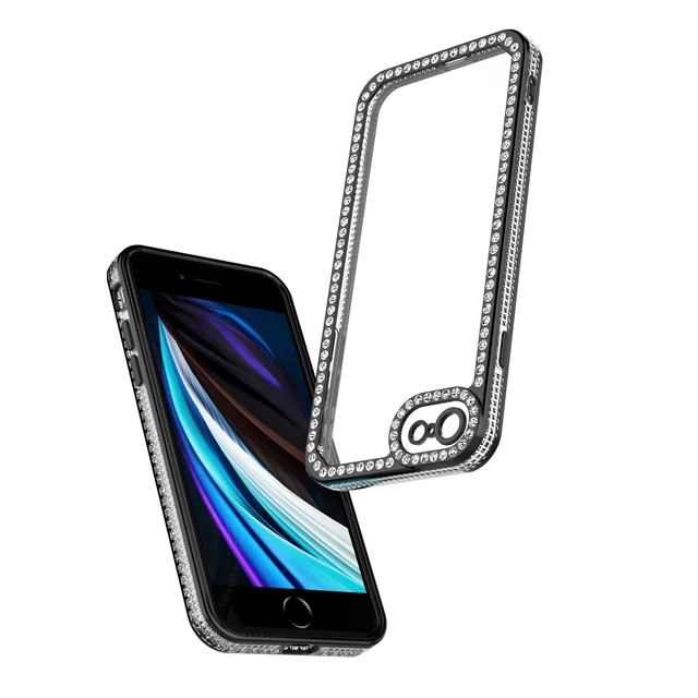 For iPhone SE 2nd Gen/8/12/13 Pro max Clear Bling Sparkle Luxury Case Cute Slim
