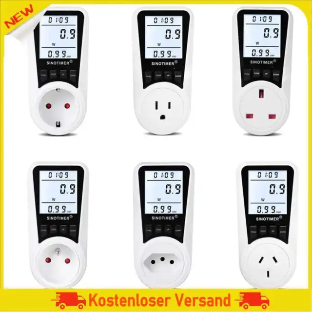LCD Power Meter Wattmeter Socket Wattage Monitor Electricity Kwh Energy Meter