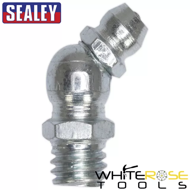 Sealey Grease Nipple 45° 8 x 1mm Pack of 25 Angled Metric Thread