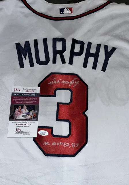 Dale Murphy signed Atlanta Braves white jersey JSA COA w/ Stitched #s