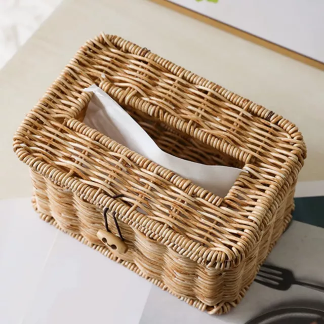 1x Woven Tissue Box Paper Napkin Holder Box Cover Dispenser Box Holder Household 3