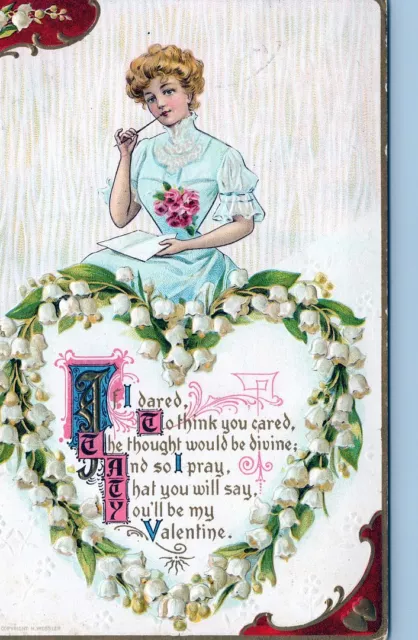 VALENTINE'S DAY - I Dared To Think You Cared Postcard - 1911