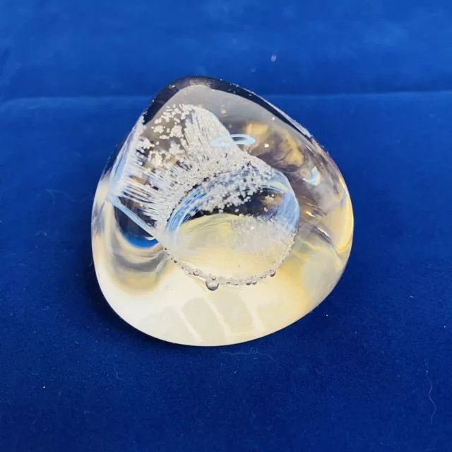 VTG CIIG Caithness Scottish Clear Glass Swirl Teardrop Paperweight Scotland