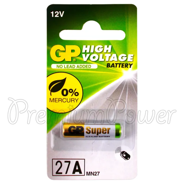 1 x GP 27A Alkaline Super battery 12V MN27 A27 GP27A E27A EL812 L828 Pack of 1