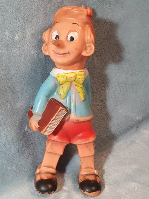 Pupazzo Pinocchio studente - Rubbertoys - Made in Italy - vintage anni 70