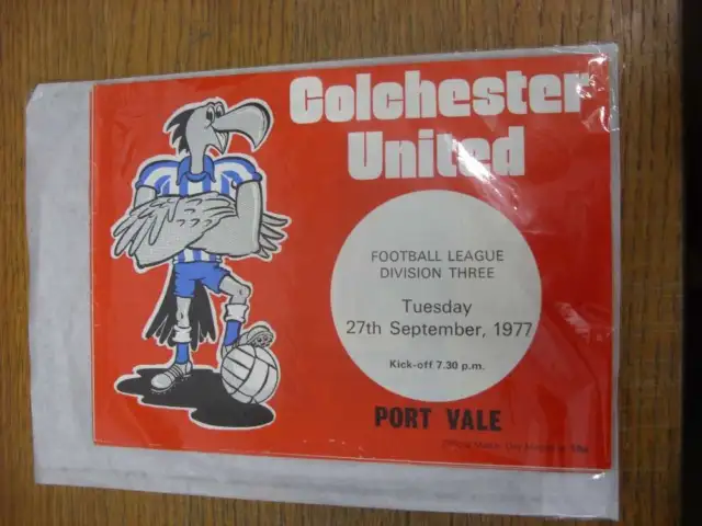 27/09/1977 Colchester United v Port Vale  (team changes)
