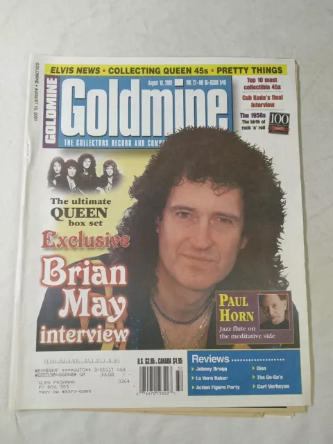 Goldmine Magazine Issue 549 August 10 2001 Vol 27 No 16 Brian May Queen