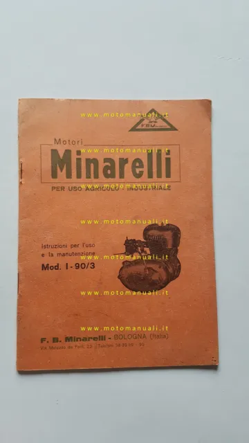 Minarelli motore agricolo I-90/3 manuale uso manutenzione + catalogo ricambi