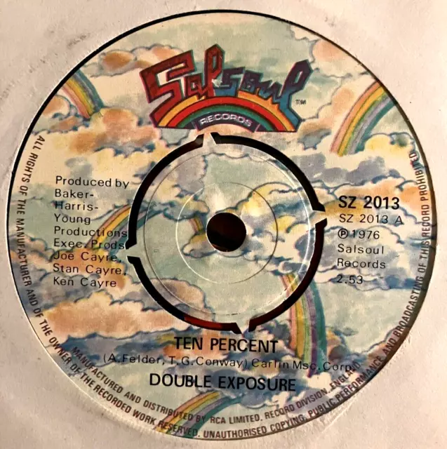 Double Exposure - Ten Percent / Gonna Give My Love Away - 1976 US Disco 7" vinyl