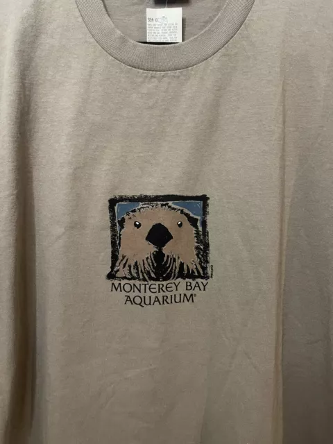 Vintage 1987 80s Sea Otters Nature Monterey Bay Aquarium Artforms Shirt XXL NWT