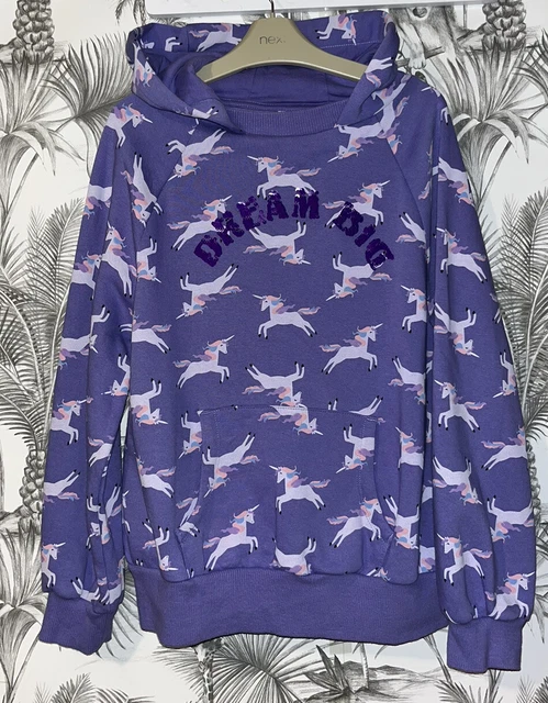 Girls Age 12 (11-12 Years) Next Hooded Top - Unicorn Patterned - Excellent Cond