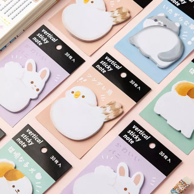 30sheets Cartoon Cute Cat Rabbit Dog Bird Sticky Note Creative Thickened Sticker