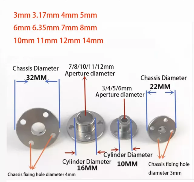 Hole 3mm-14mm Rigid Flange Coupling Motor Guide Shaft Support Coupler Connector