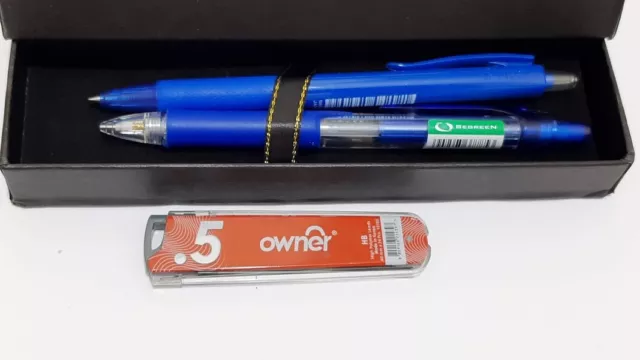 PILOT Progrex Mechanical Pencil Gift Set with Box + Ballpoint Pen, HB Free Lead