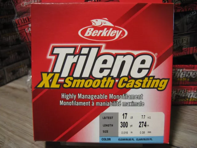 Berkley Trilene XL Fishing Line - 17 LB Test - 300 YDs - Clear Blue Fluorescent