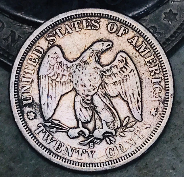 1875 S Twenty Cent Piece 20C Ungraded Choice 90% Silver US Coin CC17422