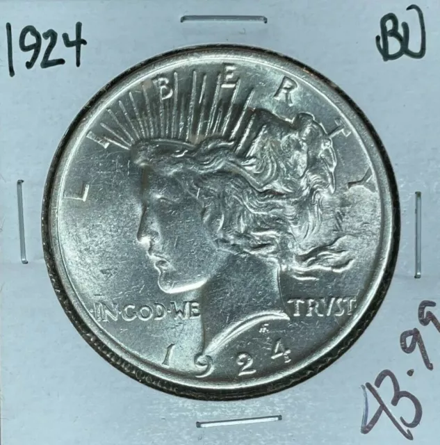 1924 Peace Silver Dollar ~ Bu  ~Nice Coin~