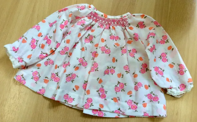 Camicia bambino Joywear anni '70 con fiori rosa e arancione al neon 0-3 m