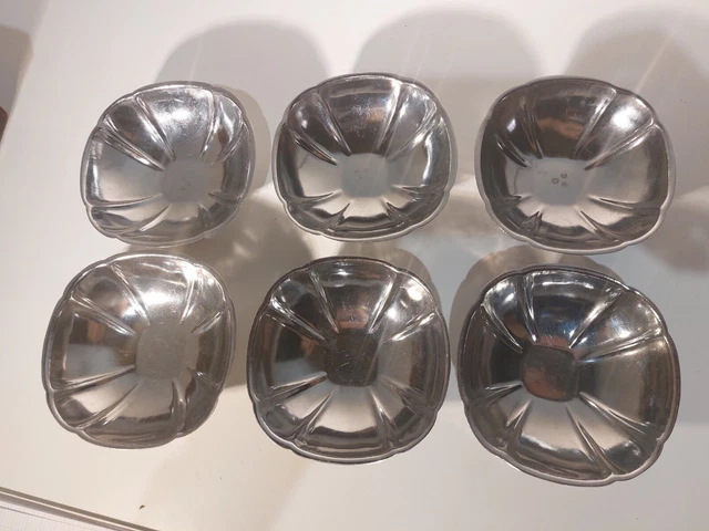 Lot De 6 Coupes à Glace Letang Rémy - Inox Argenté - Très Bon état