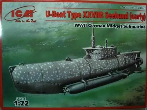 ICM S006 - 1/72 U-boat Type XXVIIB Seehund (early) WWII, scale plastic model