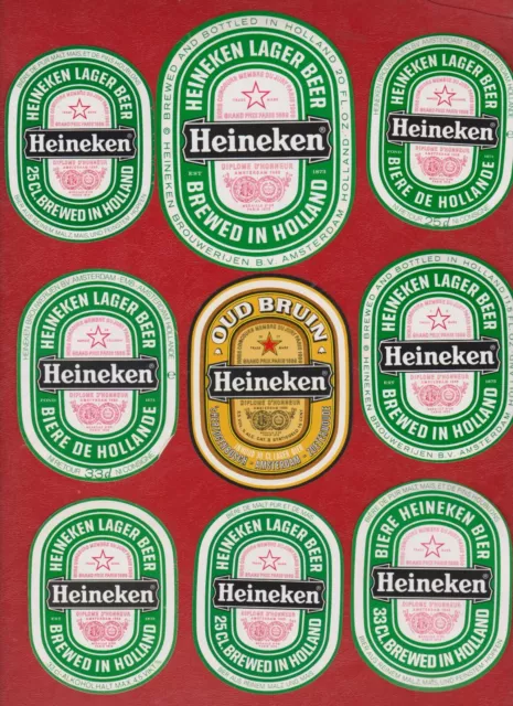 Heineken  All Different Beer Labels (12) - All Scanned