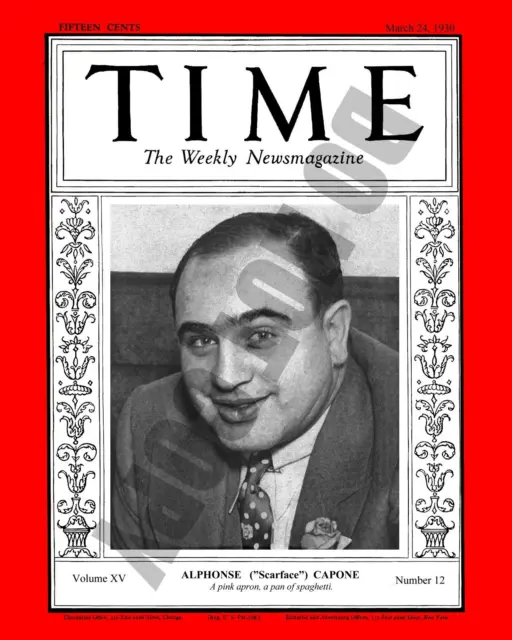 Circa 1930 Al Capone Scarface Time Magazine Cover Chicago Gangster 8x10 Photo