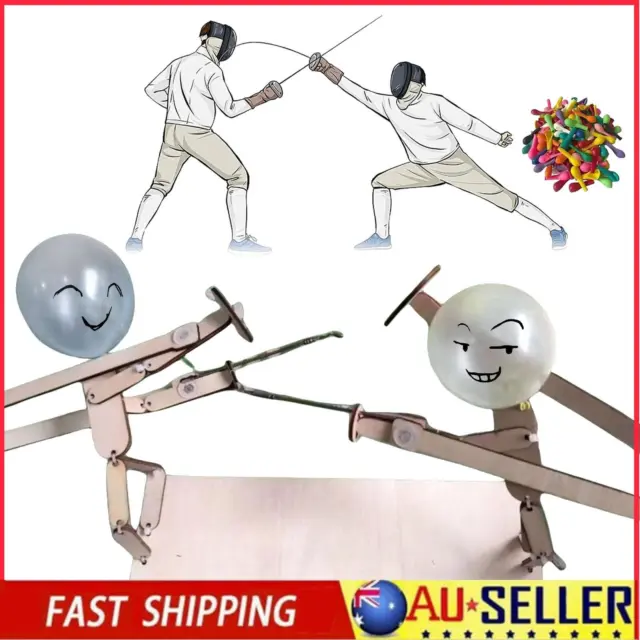 BALLOON BAMBOO MAN Battle - 2024 New Handmade Wooden Puppets-50%- Fencing  N2K6 $16.78 - PicClick AU