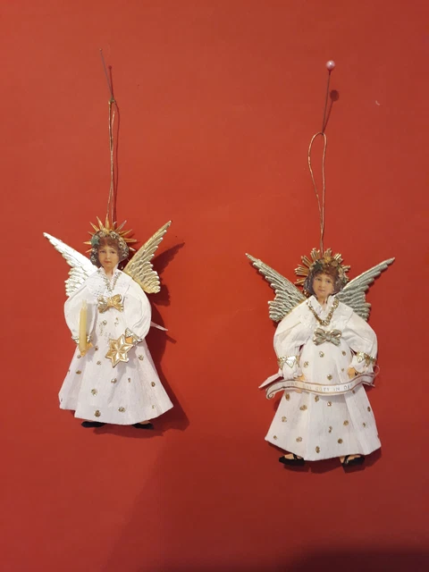 2 weiße Kreppengel