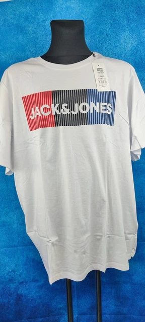 Jack & Jones T-Shirt 6XL Plus Big Size XXXXXXL Rundhals Style #64 Play weiss