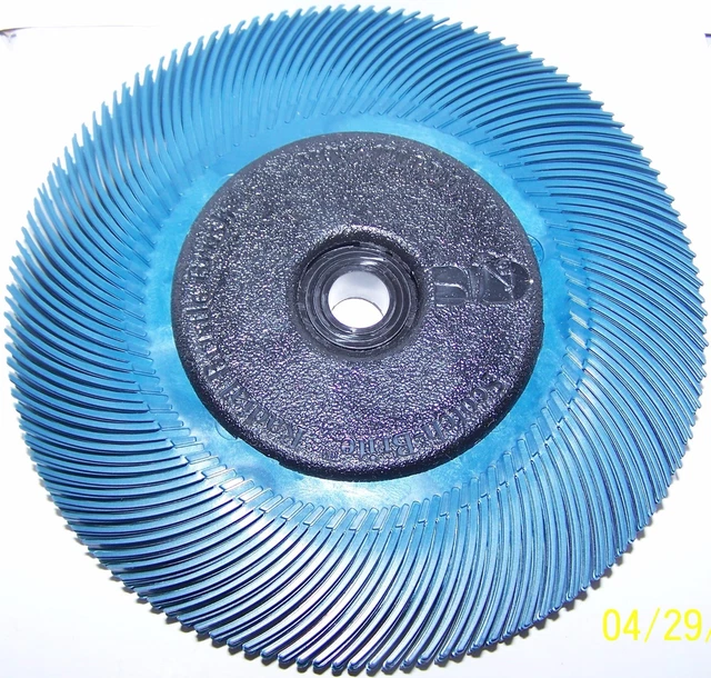 3M Radial Bristle Brush 6" Dia 400 Grit Blue Brush 8-Ply W-Bushings #33214 3M Radial Bristle Brush 6" Dia 400 Grit Blue Brush 8-Ply W-Bushings #33214
