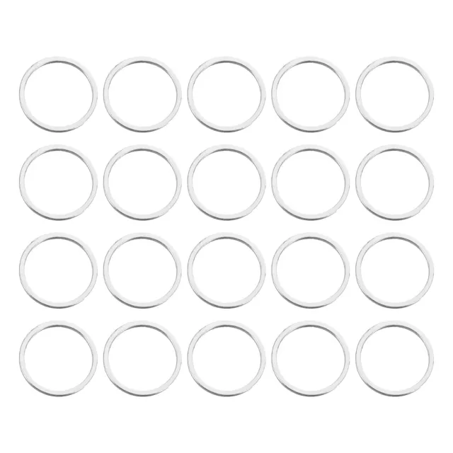 20pcs 15mm Brass Hollow Circle Bezel Round Linking Rings(Bright Silver)