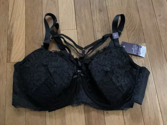 44D LANE BRYANT Cacique French Balconette Bra Black Lace Seriously