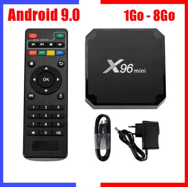 Boîtier TV Android X96 Mini – 2 Go RAM, 16 Go, 4K, WiFi, Noir (neuf)