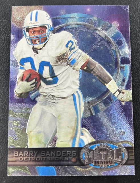 1997 Metal Universe Barry Sanders Football Card #162 Detroit Lions HOF