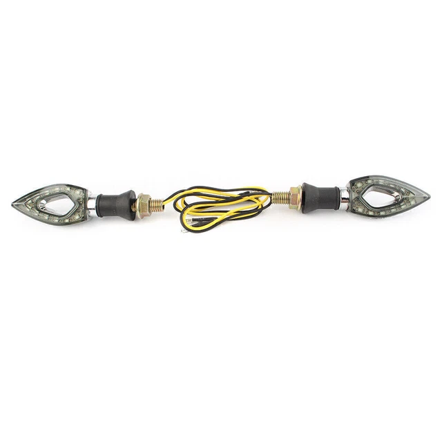 1 Pair Universal Amber LED Turn Signal Lights Indicator Lamp Blinker L+R